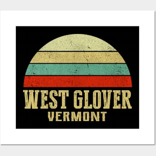 WEST GLOVER VERMONT Vintage Retro Sunset Posters and Art